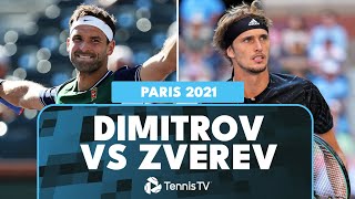 Grigor Dimitrov vs Alexander Zverev Entertaining Match Highlights  Paris 2021 [upl. by Imailiv76]