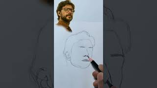 Learn how to draw alvaro morte step by using loomis method moneyheist movie art drawing [upl. by Raimes]