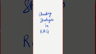 3 Chunking Strategies in RAG ai rag [upl. by Fahey715]