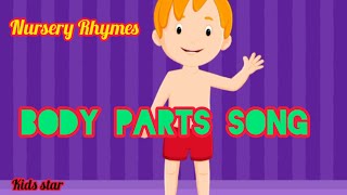 Body parts song for kids  Nursery rhymes [upl. by Elleirda]