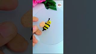 Bee 🐝keychain art tutorial using clay viralshort trending bee shorts viralreels art [upl. by Zrike]