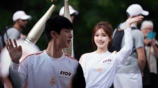 jin bts brother gives pleasant statement regarding video of jin carrying torch at paris olympics [upl. by Najib]