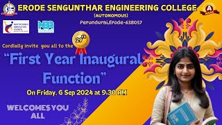 29th  First Year Inaugural Ceremony  Erode Sengunthar Engineering College  ESEC [upl. by Elrem]