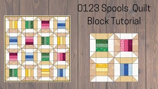 0123 Spools Quilt Block Tutorial  Block of the Day 2023  Rotary Cutting  AccuQuilt [upl. by Aynat189]