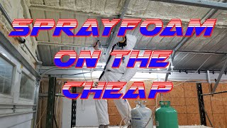 Best Spray Foam Insulation in a Metal Garage  Building Sprayed Thin [upl. by Lillis102]