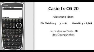 Casio fxCG50 FXCG20 Gleichung lösen zu Seite 30 Übungsheft [upl. by Moule386]