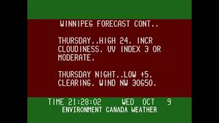 20241009  Overnight Forecast  Winnipeg MB [upl. by Wong]