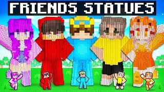 Nico vs FRIENDS STATUE House Battle In Minecraft [upl. by Mala]