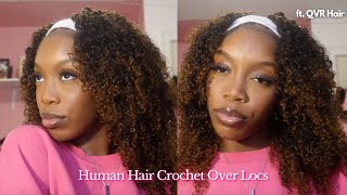 Human Hair Crochet over locs ♡  easy protective styles for fall  ft QVR Hair [upl. by Woodcock]