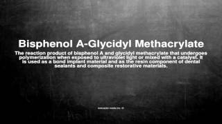 Medical vocabulary What does Bisphenol AGlycidyl Methacrylate mean [upl. by Balas830]