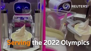 Robots help with social distancing at the Beijing Winter Olympics [upl. by Knowland127]