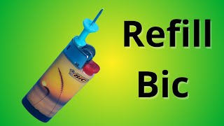 how to refill Bic lighter with office pin [upl. by Ayikur]