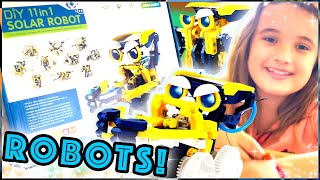 Whimsy unboxes ROBOTS  the LilKisThk STEM DIY 11in1 Solar Robot Kit [upl. by Ahtimat]