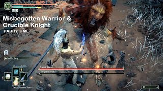 Elden ring  Misbegotten Warrior amp Crucible Knight parry focus [upl. by Michale439]