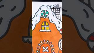 Coloring a Gingerbread House 🍭 coloring gingerbread christmas holiday candy art drawing [upl. by Irpak]