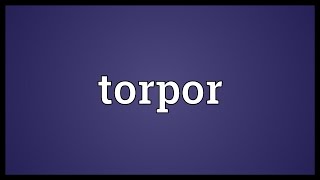 Torpor Meaning [upl. by Swart]