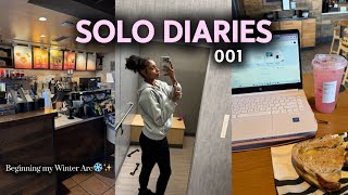 solo diaries 001  winter arc transition shopping starbucks studying ebook more  Alexus Kianah [upl. by Jessika]