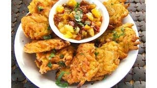 Restaurant Style Indian Appetizer Onion Pakoras Maharashtrian Kanda bhajia [upl. by Blossom597]