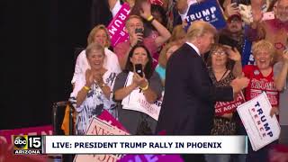 WALKS OUT President Trump Takes Stage To quotProud To Be An Americanquot [upl. by Almira]