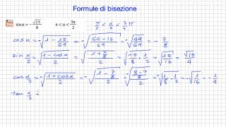 Goniometria esercizi sulle formule di bisezione [upl. by Bunch]