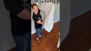 How to easily fold a fitted sheet  Folding sheets  Easy Step by step instructions on folding sheet [upl. by Wilek]