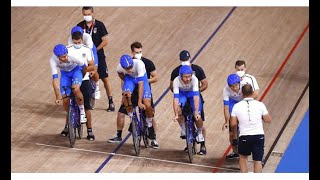 ORO Ciclismo Pista Inseguimento Squadre Record del mondo 342032 Italia Tokyo 2020 [upl. by Axel155]