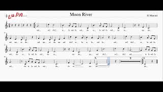 Moon River  Flauto dolce  Note  Spartito  Karaoke  Canto  Instrumental [upl. by Sall334]