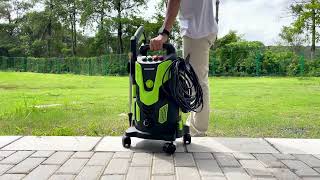 Paxcess HWY23E Portable Electric Power Washer with 360° Spinner Wheels 4 Quick Connect Nozzles [upl. by Yrahcaz773]