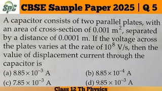 Q5 A capacitor consists of two parallel plates with an area of cross section of 0001 m2  separat [upl. by Lipinski141]