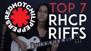 Top 7 Red Hot Chili Peppers Guitar Riffs  Guitar Tutorial Lesson [upl. by Amesari]