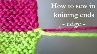 How to sew in knitting ends at edge [upl. by Eilata192]