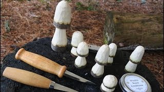 Mora Carving Knives amp Carving Autumn Mushrooms [upl. by Adyl436]