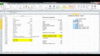 Confidence Interval Estimates using Excel Data Analysis Toolpak and Megastat addin [upl. by Matusow]