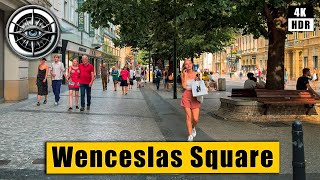 Prague Wenceslas Square Renovaition Walking Tour 🇨🇿 Сzech Republic 4k HDR ASMR [upl. by Lezah]