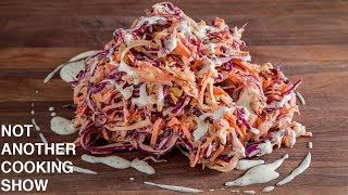 how to make CREAMY COLESLAW from scratch [upl. by Pettit]