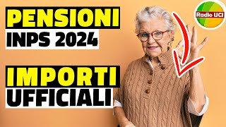 Aumento Pensioni 2024 rivalutazione Tabelle INPS Invalidità civile pensioni minime assegno sociale [upl. by Annaitsirhc462]