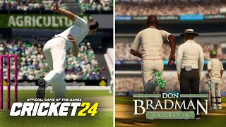 CRICKET 24 Vs Don Bradman Cricket 14 COMPARISON  Gameplay Career Mode amp Graphics [upl. by Solorac]