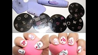 ❤️ Easy Valentine Nail Art using Salon Express Nail Art Stamping Kit ❤️ [upl. by Cort]