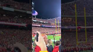 Arrowhead Stadium kansascity sports chiefs chiefskingdom fireworks nfl nationalanthem [upl. by Leoj]