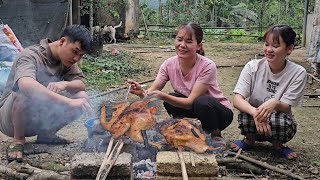 Grill chicken on charcoal stove Called daughter and soninlaw home for dinner  Ep 246 [upl. by Repsac]