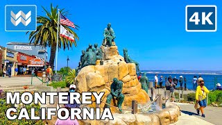 4K Monterey California  Old Fishermans Wharf to Cannery Row Scenic Walking Tour amp Travel Guide [upl. by Elorak215]