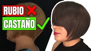 Como oscurecer cabello decolorado explicado paso a paso de cabello rubio claro a castaño [upl. by Udelle225]