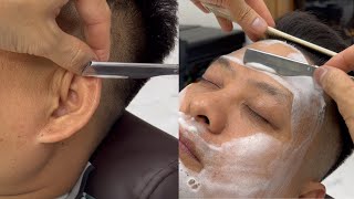 ASMR 🪒 REMOVING FACIAL HAIR AND DEAD SKIN WITH A RAZOR HELPS YOU RELAX AND SLEEP EASILY 😴🤤😴 9 [upl. by Ahtilat]