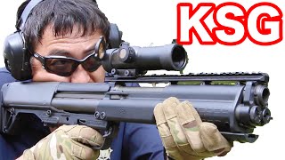 【実弾射撃】KELTEC KSG 映画やFPSで人気のブルパップショットガンを連射してみた 【マック堺のレビュー動画】344 [upl. by Esaj]