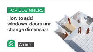 Planner 5D Android tutorial How to add windows doors and change dimensions [upl. by Nwahsd]