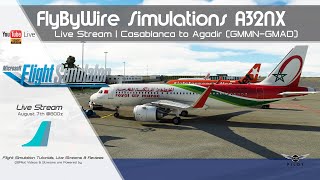 MSFS 2020  FlyByWire A32NX  Casablanca to Agadir  Live Stream [upl. by Oilasor448]