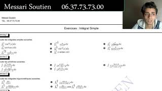 Corrigé Corrigé Exercice 1  intégrale simple  Analyse  Messari  Épisode 1 [upl. by Odilia414]