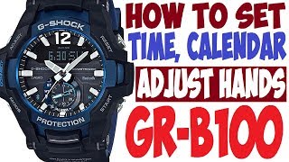 Casio GShock GRB1001A Gravitymaster manual 5536 to set time [upl. by Ahsuatal]