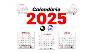 Calendários 2025 editáveis CDR [upl. by Aramanta]