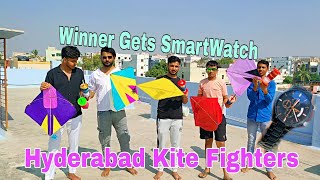 Hyderabad Kite Flying Competation  Winner Gets New SmartWatch  New Year Kite Flying amp Pench [upl. by Wallas]